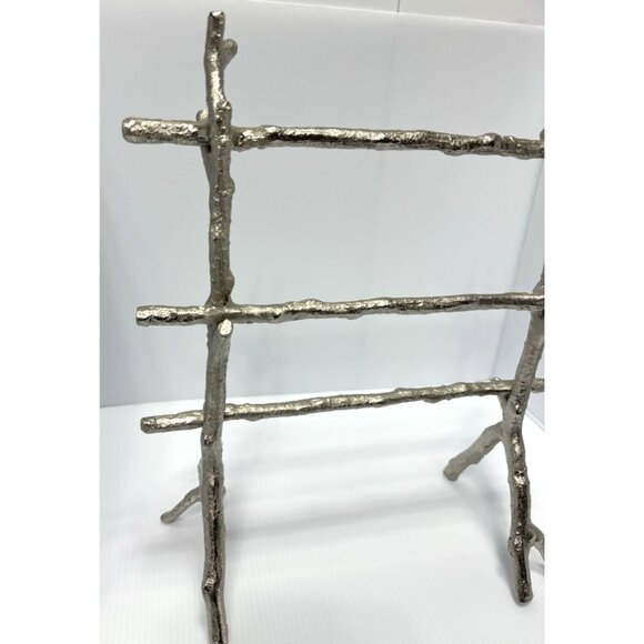 Silver Branch Tree Jewelry Stand 3 Bars Bracelets Rings Organizer Display Rack - Picture 5 of 9